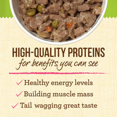 Merrick Lil' Plates small dog food showing soft stew texture and savory aroma.