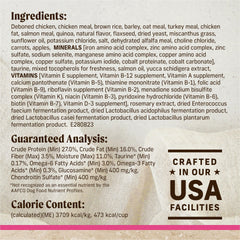 Merrick Omega-6 and Omega-3 support healthy skin and coat.