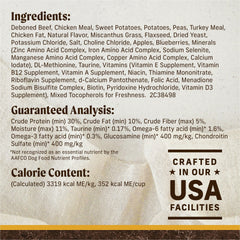 Merrick weight management kibble balances protein and fat for energy.