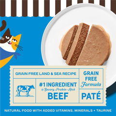 Merrick Purrfect Bistro real deboned beef ingredient close-up highlights protein-rich recipe.