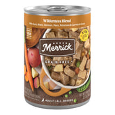 Merrick Wilderness Blend duck canned dog food, rich protein supports active days