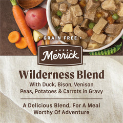 Merrick Wilderness Blend vegetables and potatoes and carrots for texture