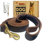 Meruogkar leather leash with copper hook for secure control during training.