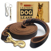 Meruogkar leather dog leash close-up hardware showing sturdy craftsmanship