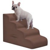 Mesa Lemon 2-step dog stairs on sofa with non-slip cover for safer climbs