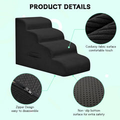 Mesa Lemon dog steps 2-step on sofa shows easy access for small pets