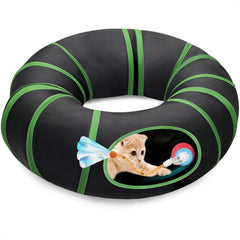 Metiya interactive cat toy ball inside tunnel for engaging play and exploration.