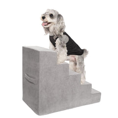 MEWANG 5-step dog stairs set up for easy bed access and comfort