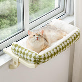 MEWOOFUN cat window sill perch in green, large size, sturdy for safe lounging.