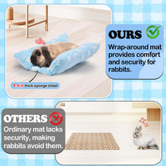 MEWTOGO bunny bed's concave design creates snug, wrap-like comfort for pets.