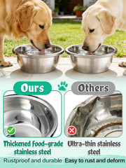 MEWTOGO seamless stainless steel bowl is easy to clean and dishwasher-safe.