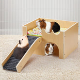 MEWTOGO upgraded guinea pig castle assemblyβquick setup and sturdy construction for pets.