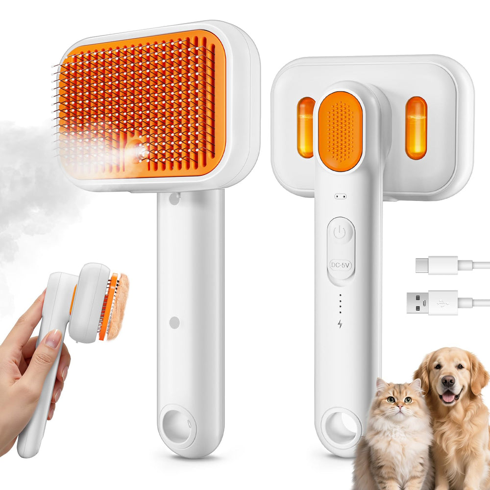 MEYCEMT 3in1 grooming brush with cool mist for a calming, deeper coat clean.