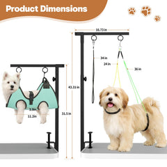 MHACVVO dog grooming arm hammock provides secure support for calm, wiggly dogs.