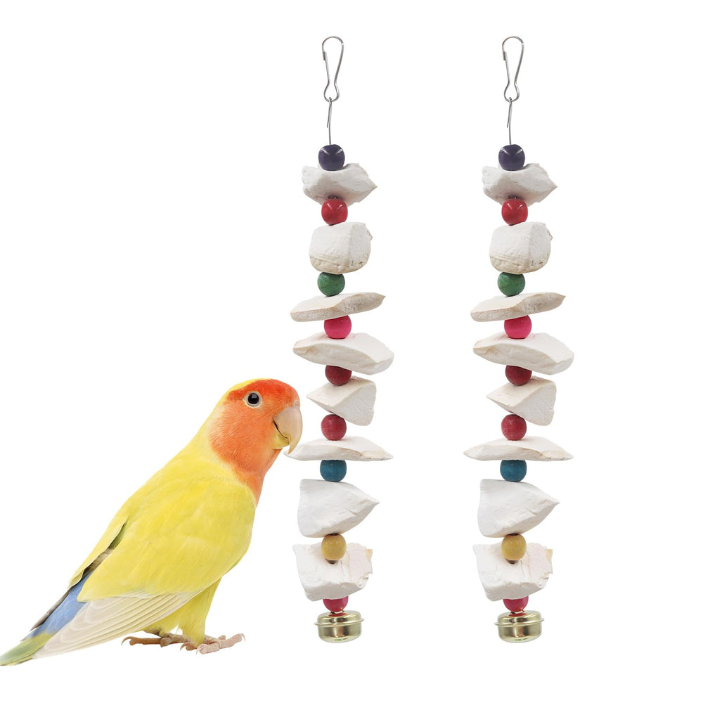 MHLLGN 2-pack bird toys with cuttlebone for beak enrichment