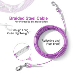 Mi Metty Tie Out Cable features a 360° swivel to reduce tangling.