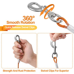 Mi Metty chew-proof tie-out showing durability against gnawing