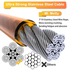 Mi Metty Tie-Out Cable heavy-duty steel with rust-resistant coating for outdoor use.