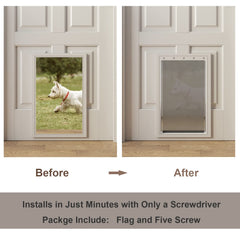 MIAOTONG dog door flap with magnetic closure to block insects and drafts