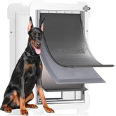 MIAOTONG wall door with 3-flap exterior view for easy large-pet access.