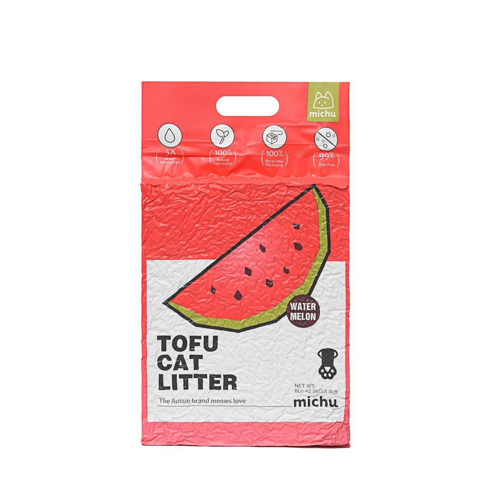 Michu tofu cat litter shows natural clumping for easy cleanup