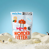 Michu Wonder Litter front packaging highlighting plant-based formula.