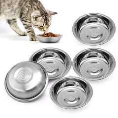 MicoSim stainless steel cat bowl with whisker-friendly design for comfortable meals.