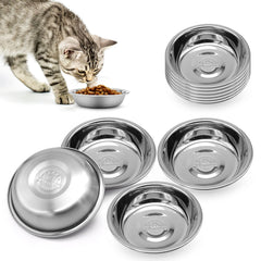 MicoSim stainless steel cat bowl with wide flat design for whisker-friendly meals and easy cleaning.