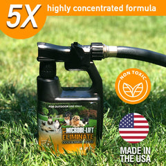 MICROBE-LIFT spray-action applying solution on lawn to neutralize odors