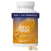 Microbiome Labs Fidospore dog capsules bottle ready for daily use.