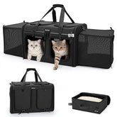 MIDOG 2-cat carrier with square expansion for extra headroom during travel.