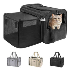 MIDOG cat carrier with square expansion for extra room during travel