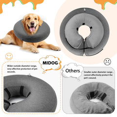 MIDOG donut collar blocks licking and protects wounds without stress.