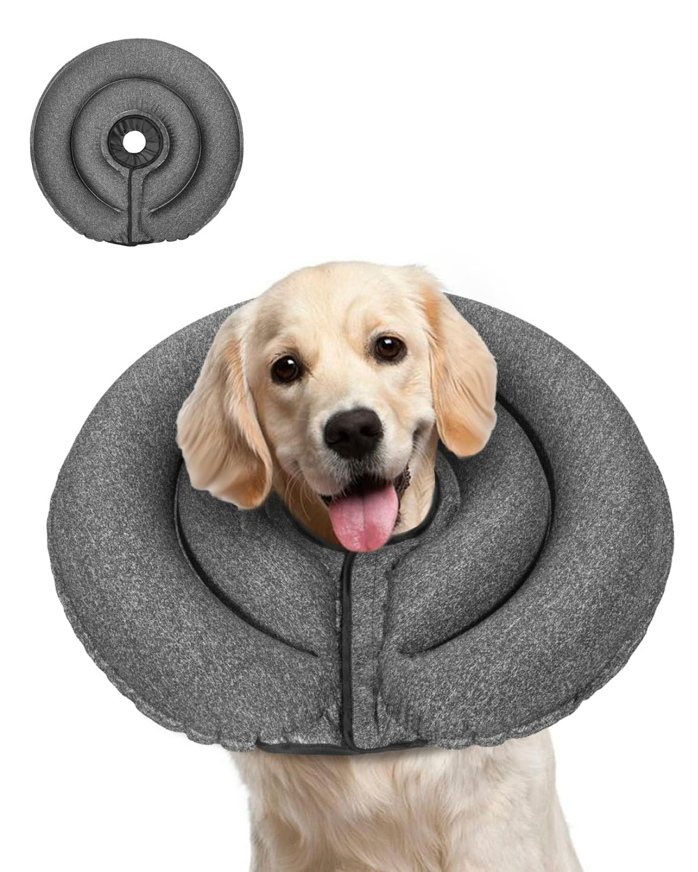 MIDOG soft inflatable recovery cone with buckle provides secure fit for home recovery