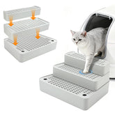 Midollarle adjustable cat ramp with 3 steps for easy litter box access, grey finish