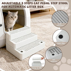Midollarle detachable pedal step-stool shown for flexible litter box entry