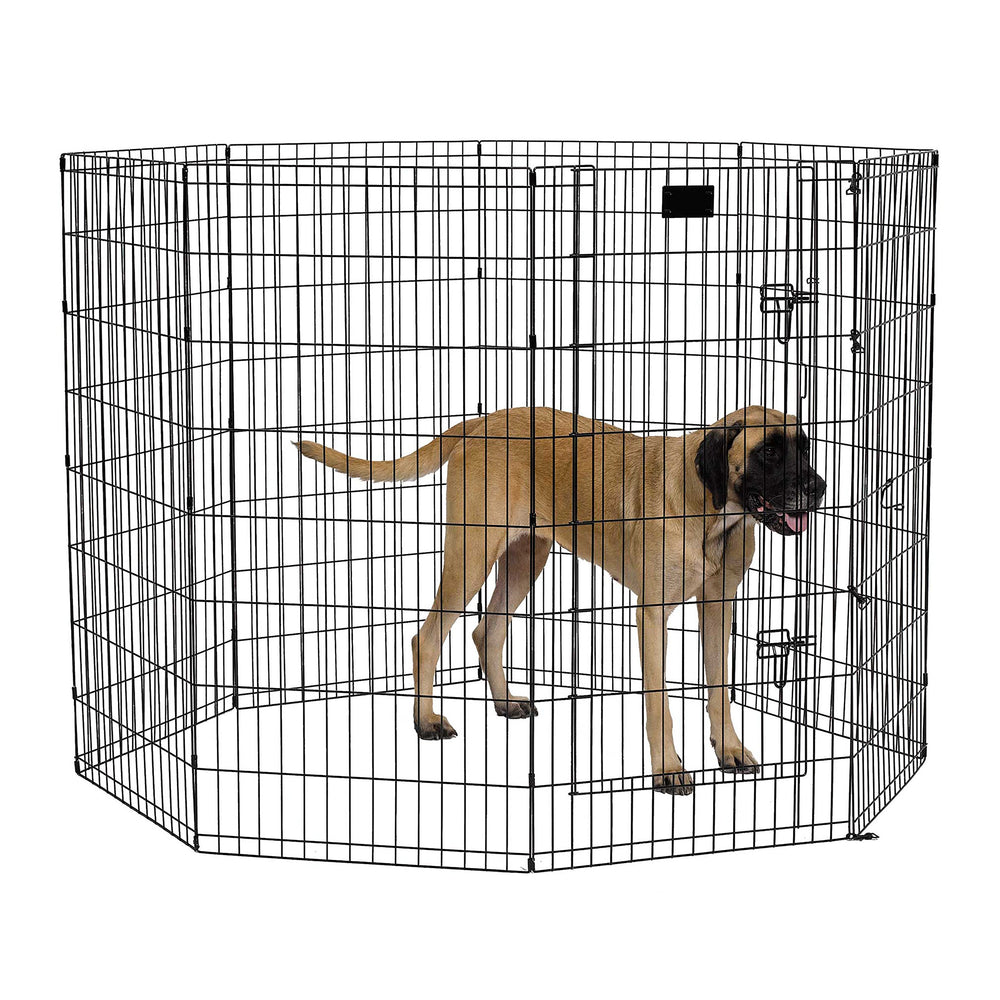 Midwest Homes for Pets exercise pen panel assembly shows easy setup for roomy play