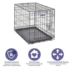 MidWest iCrate leak-proof tray for simple cleaning after meals.