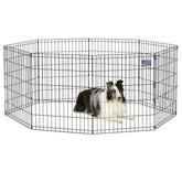 MidWest Homes for Pets pen assembly demonstrates tool-free setup for quick indoor play