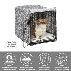MidWest Homes for Pets crate cover creates privacy and a calming den-like space.