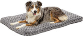 MidWest QuietTime Deluxe OmbrΓ© Swirl bed inside crate for a cozy den.