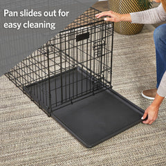 MidWest LifeStages 24-inch pan dimensions demonstrate crate compatibility.