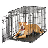 MidWest LifeStages 36-inch crate front view with secure Paw Block