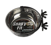 MidWest Snap’y Fit 20oz bowl mounted on crate prevents spills during meals.