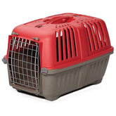 MidWest Spree red travel carrierβfront view for secure, portable pet transport.