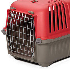 MidWest Spree red carrier with ventilated side panel for airflow.