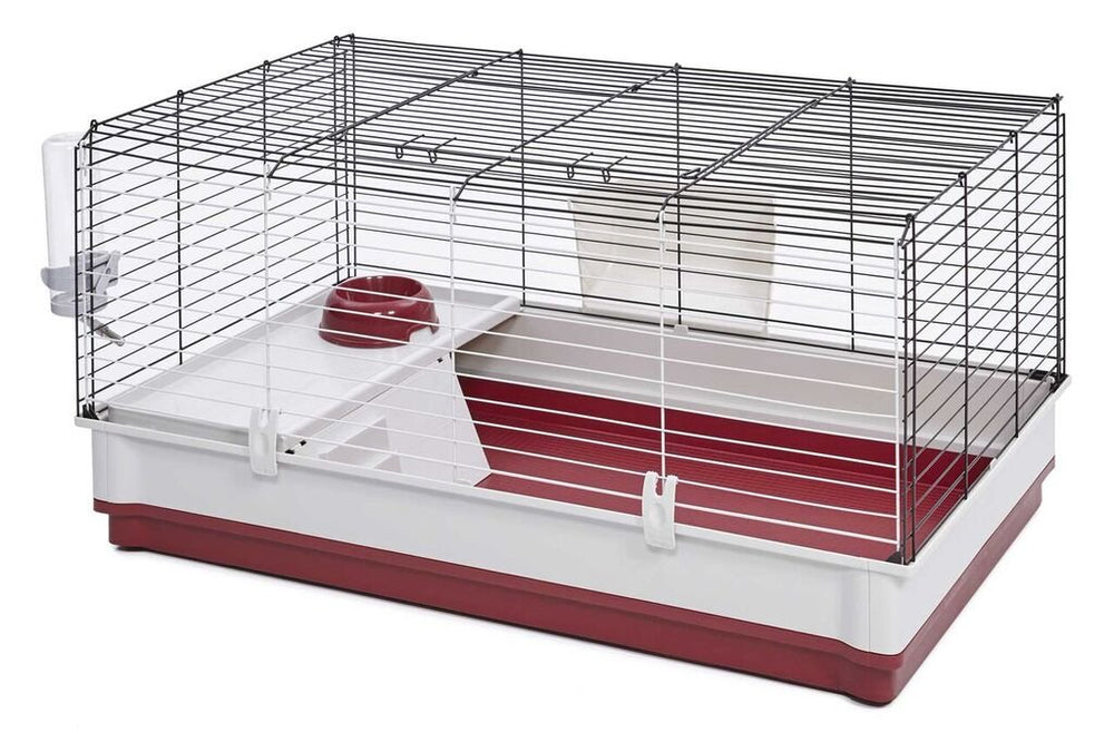 MidWest Wabbitat Deluxe front view shows a roomy rabbit home for daily activity