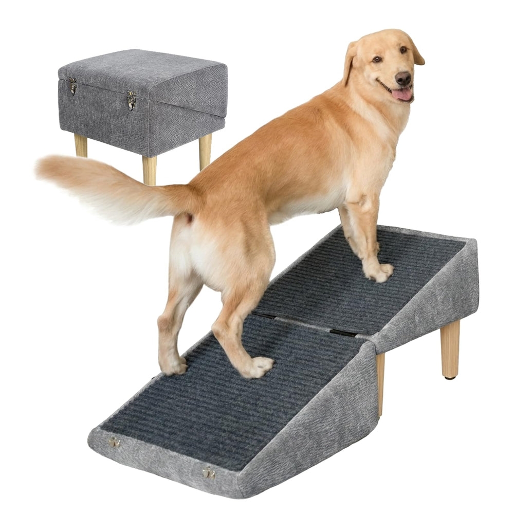 Miemie's Corner 3-in-1 dog ramp assembly enables easier bed and sofa access
