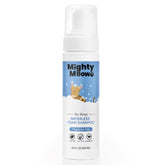 Mighty Meow waterless foam shampoo bottle ready for quick, fragrance-free cleansing.