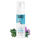 Mighty Mutt hypoallergenic waterless shampoo bottle dispense for quick, mess-free application.